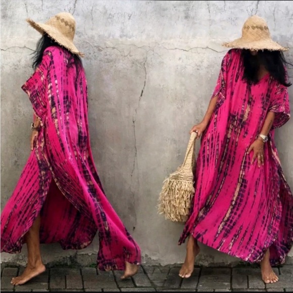 Brand New Bohemian Kaftan Maxi Dress Swim Cover 💕💕 - Picture 3 of 3